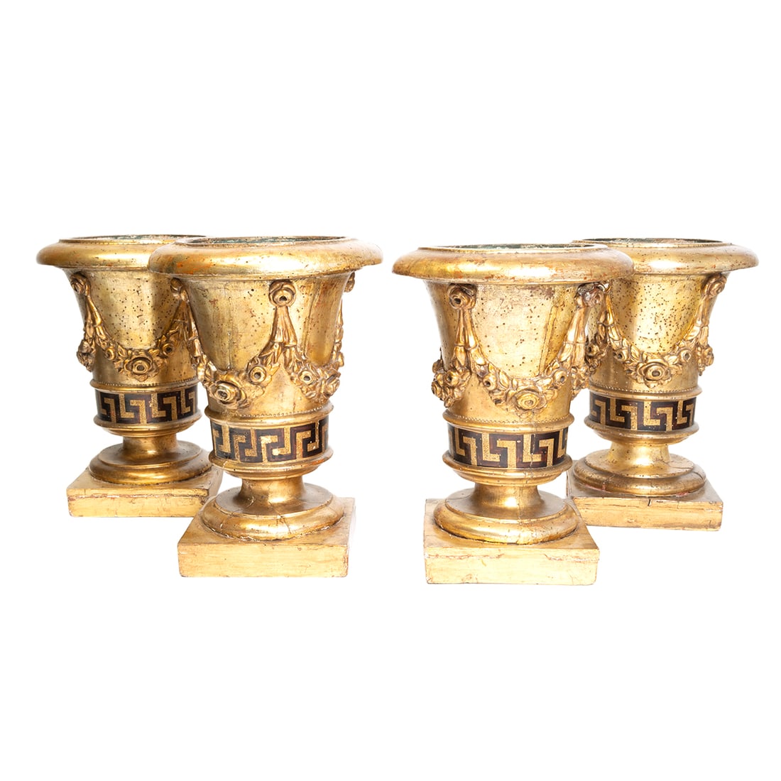 Four Gilt Italian Regency Manner Painted Urns (1 of 3)