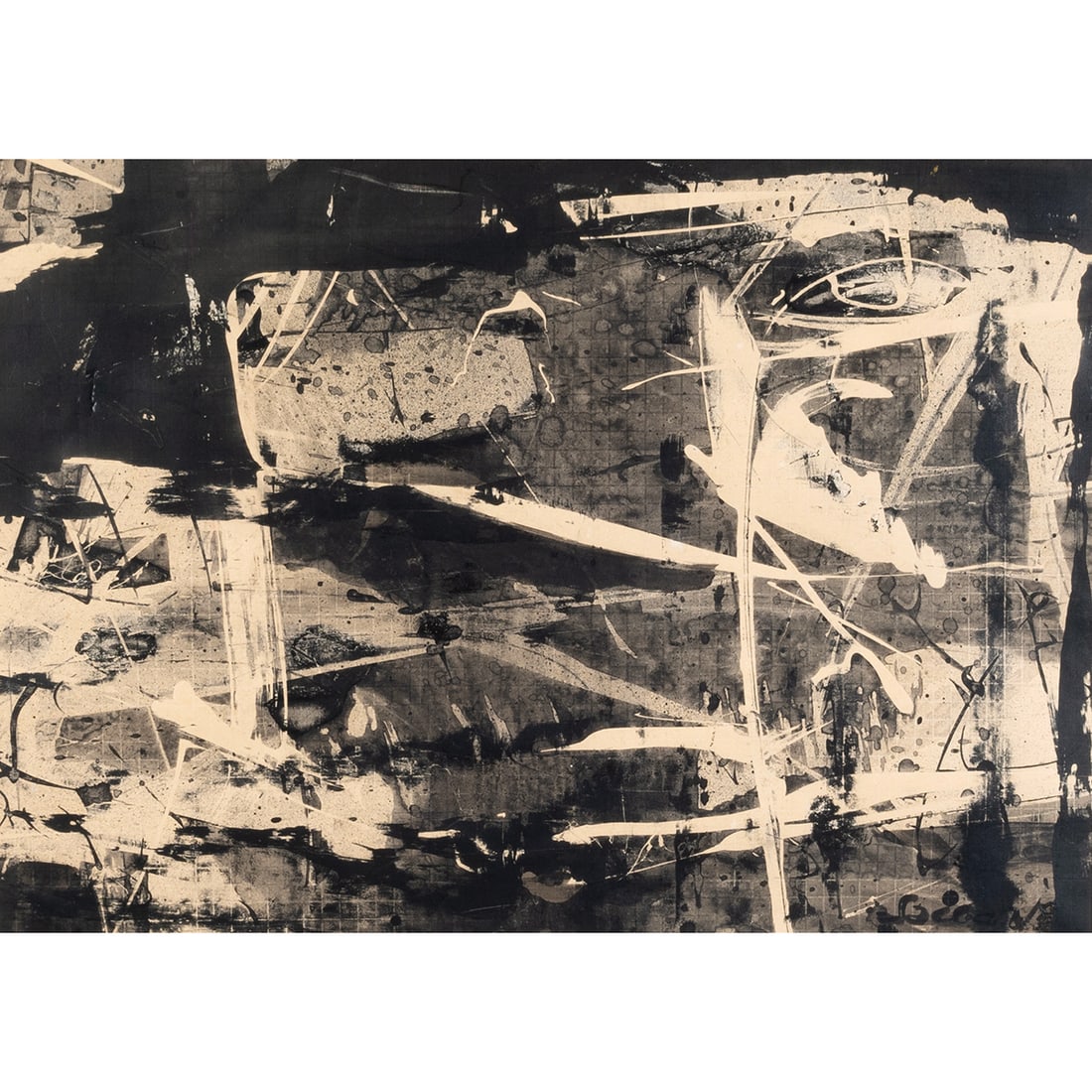 John Saccaro, Drawing No. 24, watercolor and gouache (1 of 4)