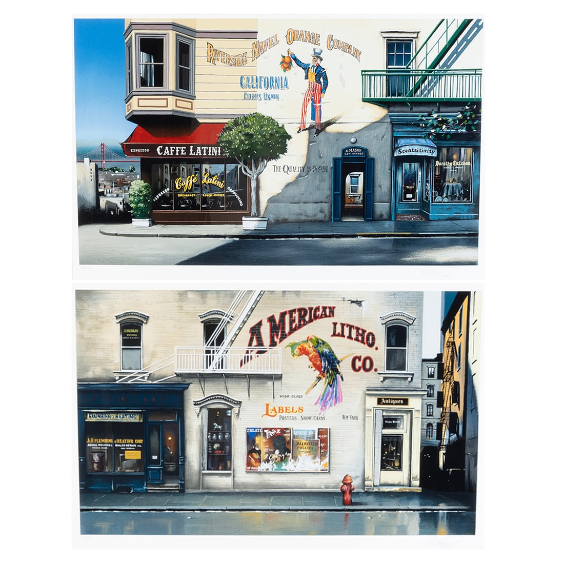 Thomas Pradzynski, S.F. and N.Y. Street, two serigraphs (1 of 7)