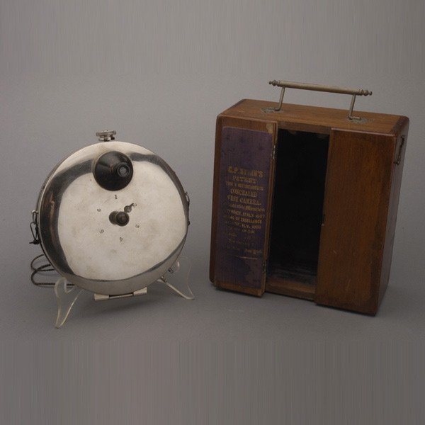 C.P. Stirn Vest Pocket Spy Camera: C.P. Stirn Vest Pocket Spy Camera in Mahogany Case, Pat'd July 27 1886 {Dimensions of case 3 x 7 x 6 3/4 inches}