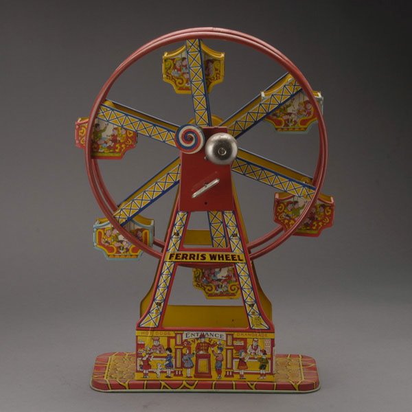 J. Chein & Co. USA Ferris Wheel Tin Wind Up Toy: J. Chein & Co. USA Ferris Wheel Tin Wind Up Toy {Height 17 inches}
