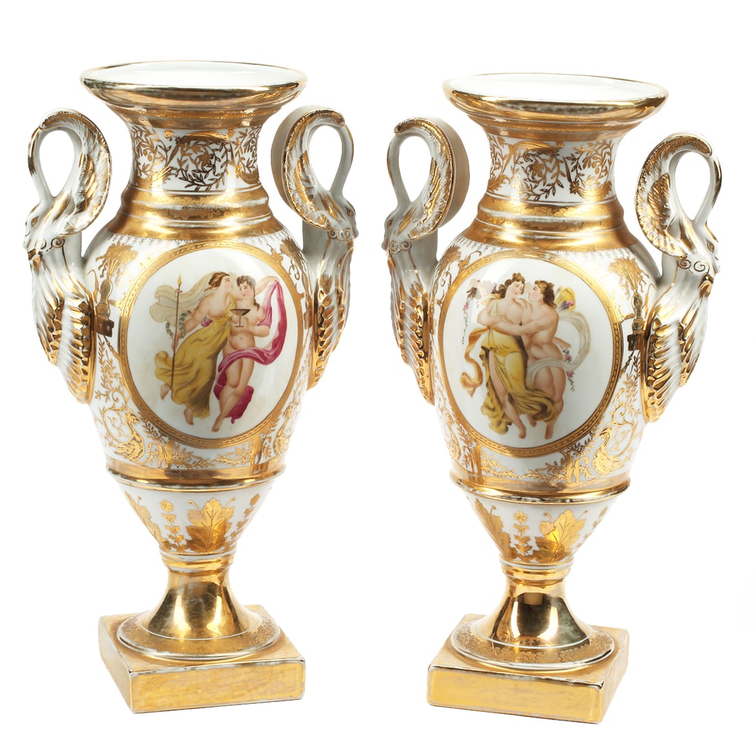 Pair of German KPM Style Porcelain Vases (1 of 6)