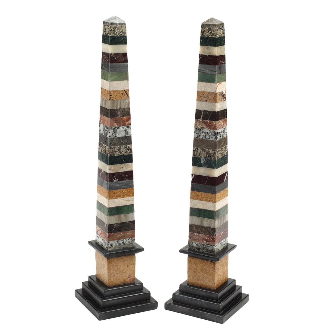 Pair of Italian Grand Tour Style Specimen Obelisks (1 of 4)
