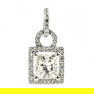 Diamond, 18k White Gold Pendant.