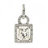 Diamond, 18k White Gold Pendant.