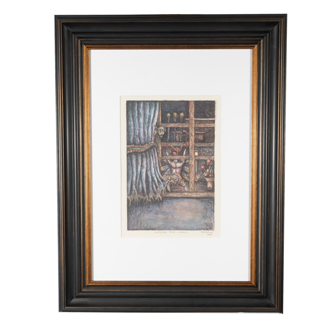 Victorian Half Pearl, Enamel, Yellow Gold Pendant. (1 of 3)