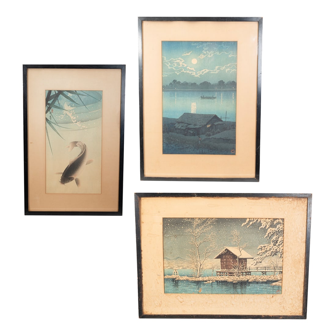 Group of Three Japanese Wood Block Prints (1 of 6)