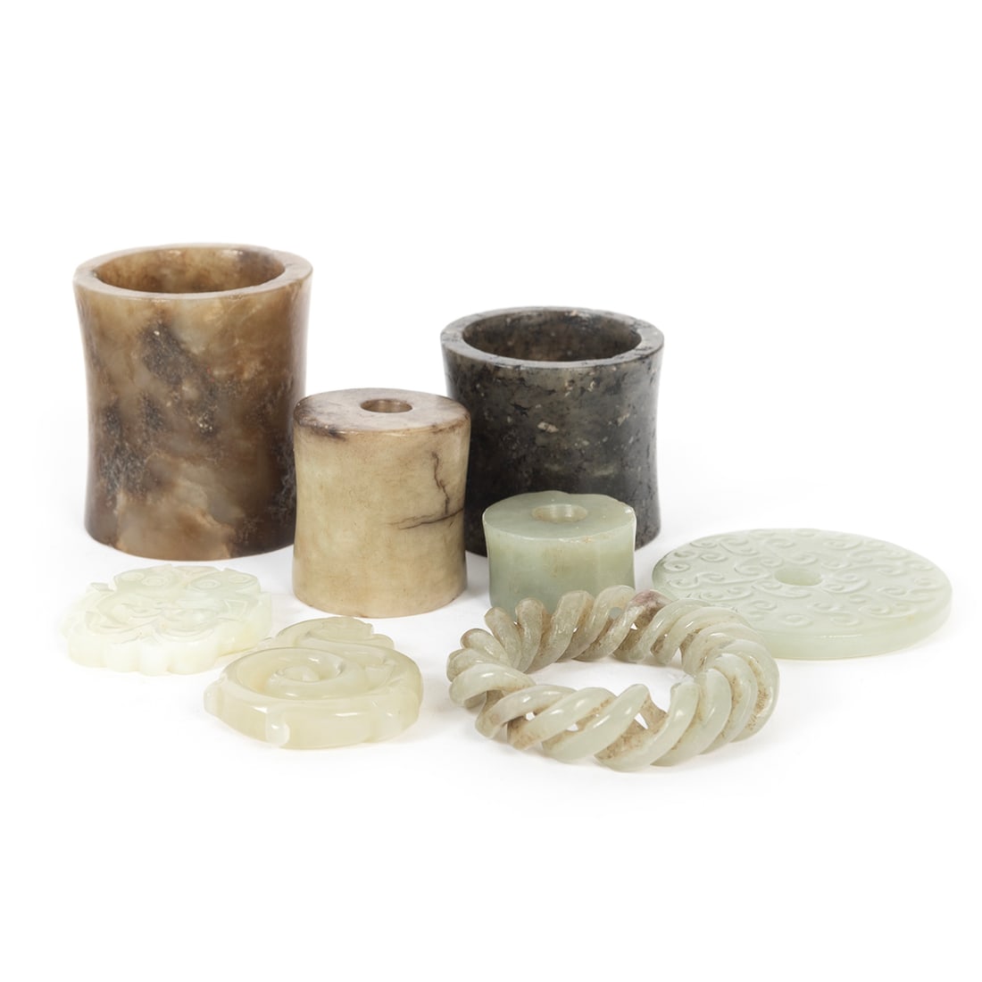 Group of Eight Assorted Jade Carvings and Pendants (1 of 2)
