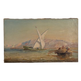 Hans Johan Frederick Berg, Sailing Boat, oil