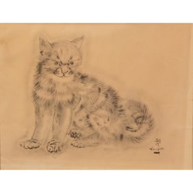 Tsuguharu Foujita, Cat, etching