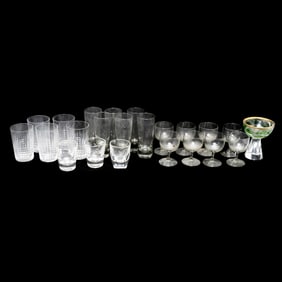 Collection of Bar Glasses Including Baccarat
