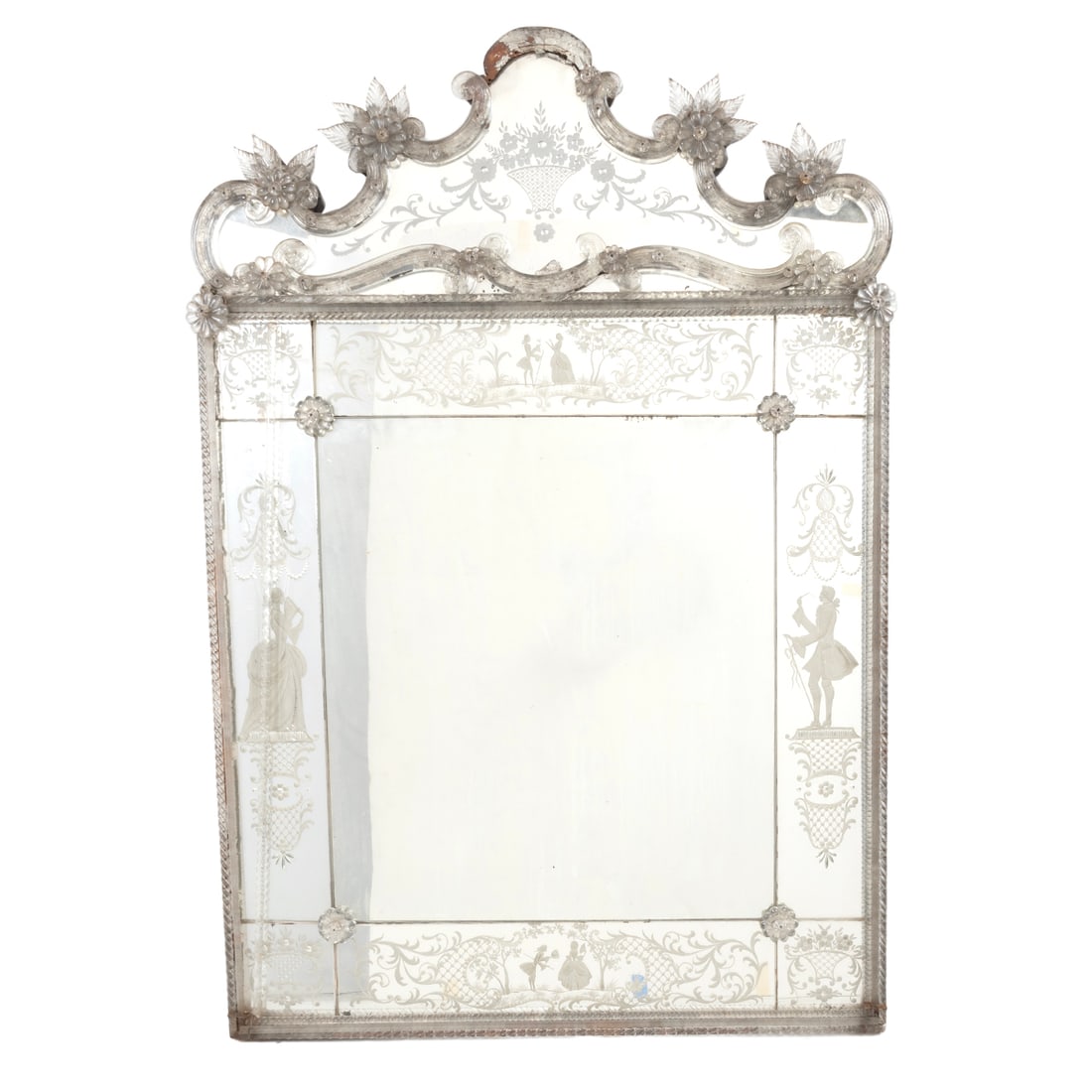 Art Deco Venetian Reverse Etched Glass Mirror (1 of 3)