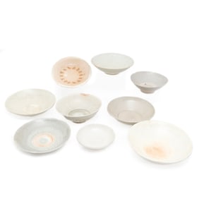 Collection of Chinese Celadon Glazed Porcelain Bowls