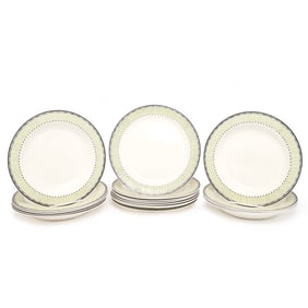 Seventeen Wedgwood Pottery Creamware Dishes