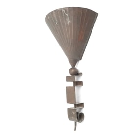 Art Moderne Patinated Metal Wall Sconce