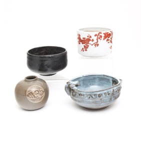 Group of Four Assorted Asian Glazed Porcelain Items