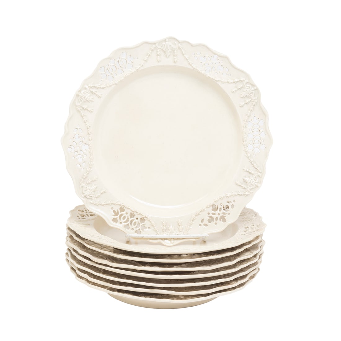 Eight Leeds Pottery Creamware Plates (1 of 2)