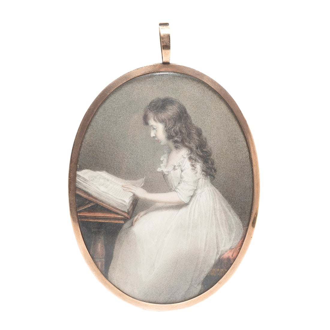 Portrait Miniature, Young Girl Reading (1 of 2)