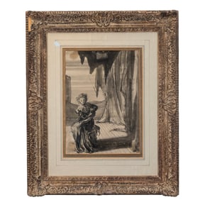 Eugene Berman, Mother with Child, ink and wash