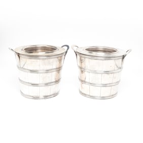 Pair of Sheffield Silver-Plated Wine Coolers