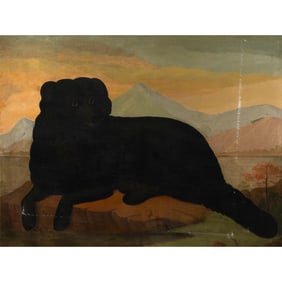 European School, Black Dog, oil.