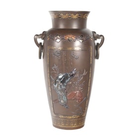 Japanese Bronze Vase with Handles