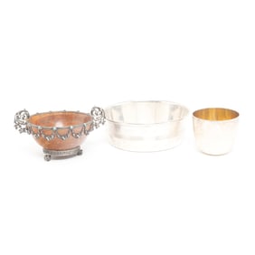 Three Table Articles, Silver and Agate