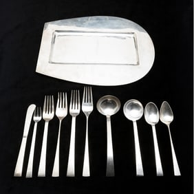 Collection Modernist Sterling Flatware, Carimati Tray