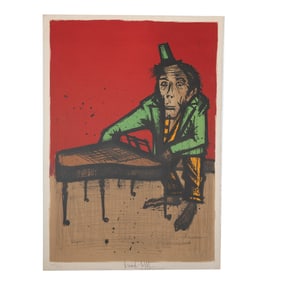 Bernard Buffet, Monkey Pianist, lithograph.