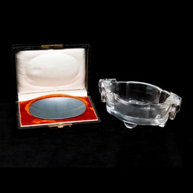 Two Asian Style Articles: Glass and Jasper Bowls