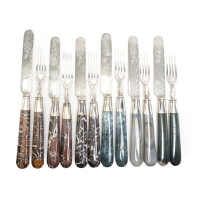 19th Century Fruit Set, Hardstone Handles