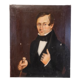 Framed Oil on Canvas, Male Portrait.