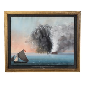 Nicolino Calyo, The Great Ash Eruption, mixed media
