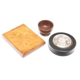 Three Treen and Boulle Articles