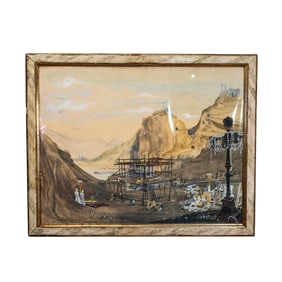 Enrico D'Assia, Surreal Ruins, watercolor and gouache