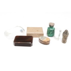 Collection of Desk Articles Including Malachite