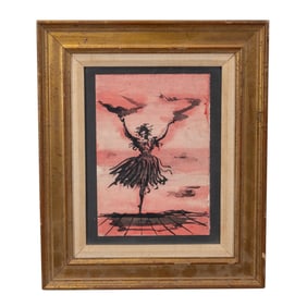 Eugene Berman, Ballerina, watercolor