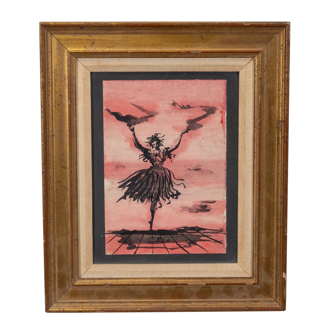 Eugene Berman, Ballerina, watercolor (1 of 2)