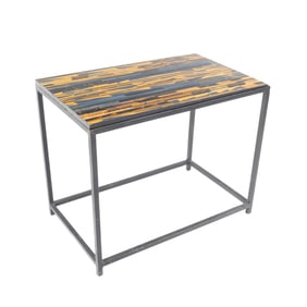 Art Deco Style Tiger Eye Table Top with Steel Base