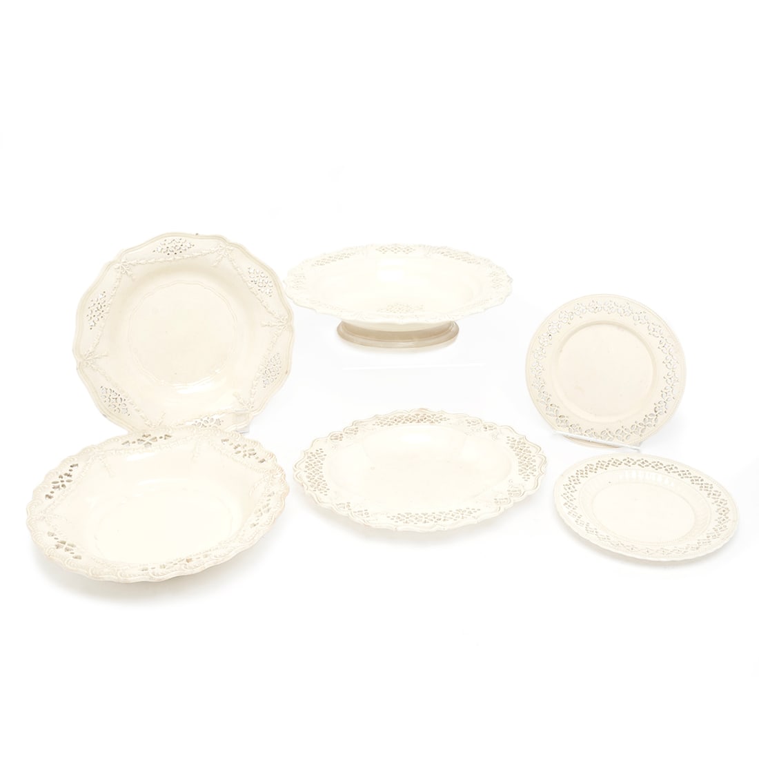 Six English Creamware Dishes (1 of 3)