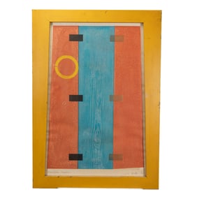 Framed Wood Block Print, Manabu Mori, 1967.