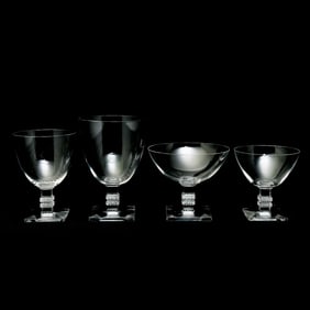Set of Lalique Crystal Argos Pattern Stemware