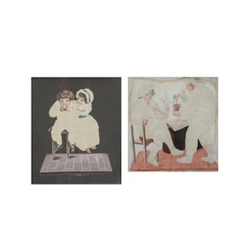 Continental School, two pin pricks