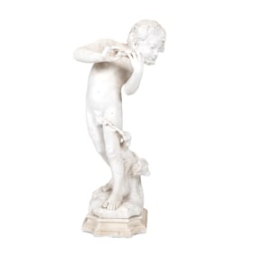 Carved Limestone Statue of a Boy, After Gory