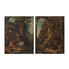 European School, The Temptations, two oils