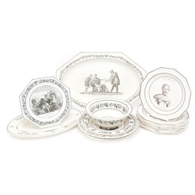 French Neoclassical Creamware Dinnerware Dishes