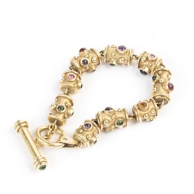 Denise Roberge Multi-Stone, 18k Yellow Gold Bracelet.