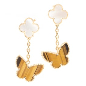 Pair of Van Cleef & Arpels Lucky Alhambra Ear Clips.