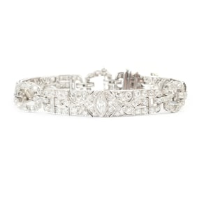 Art Deco Diamond, Platinum Bracelet.