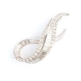 Diamond, Platinum Brooch.